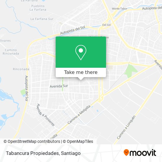 Tabancura Propiedades map