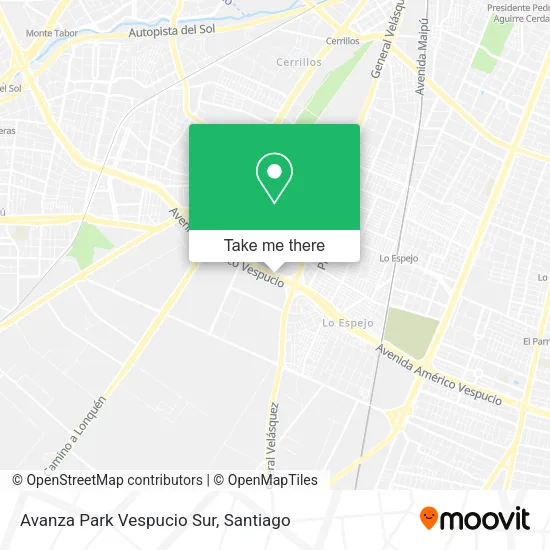 Avanza Park Vespucio Sur map