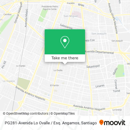 Mapa de PG281-Avenida Lo Ovalle / Esq. Angamos