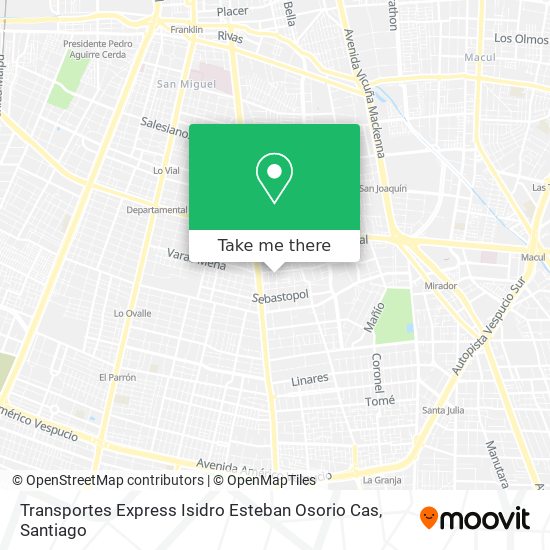 Mapa de Transportes Express Isidro Esteban Osorio Cas