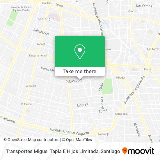 Transportes Miguel Tapia E Hijos Limitada map
