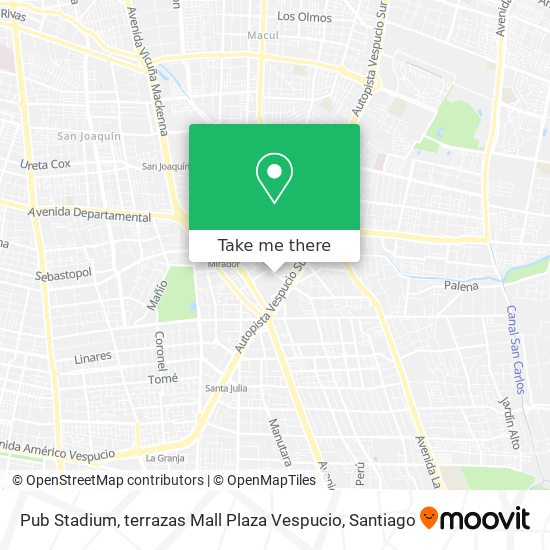 Pub Stadium, terrazas Mall Plaza Vespucio map