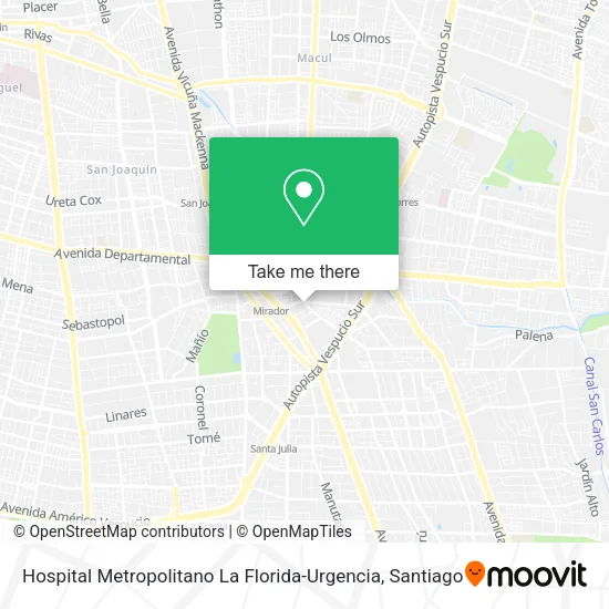 Hospital Metropolitano La Florida-Urgencia map