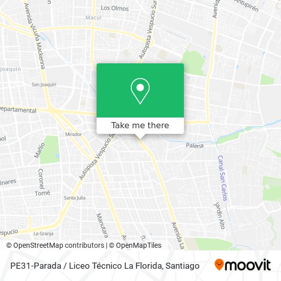 PE31-Parada / Liceo Técnico La Florida map