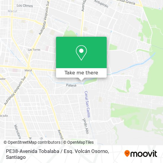 PE38-Avenida Tobalaba / Esq. Volcán Osorno map