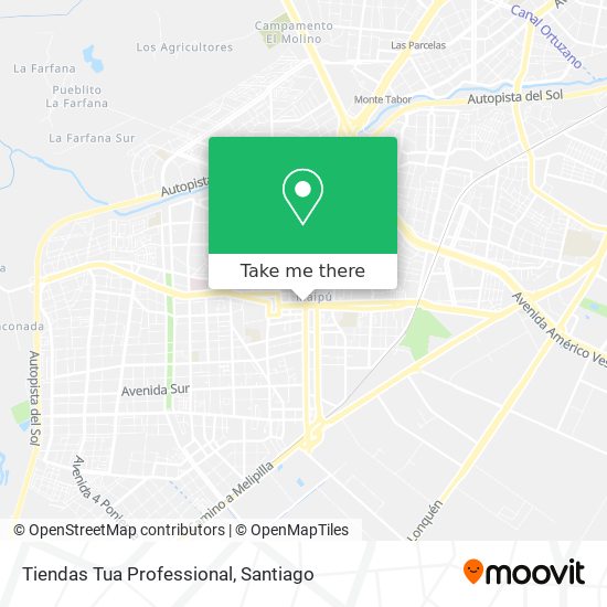 Tiendas Tua Professional map