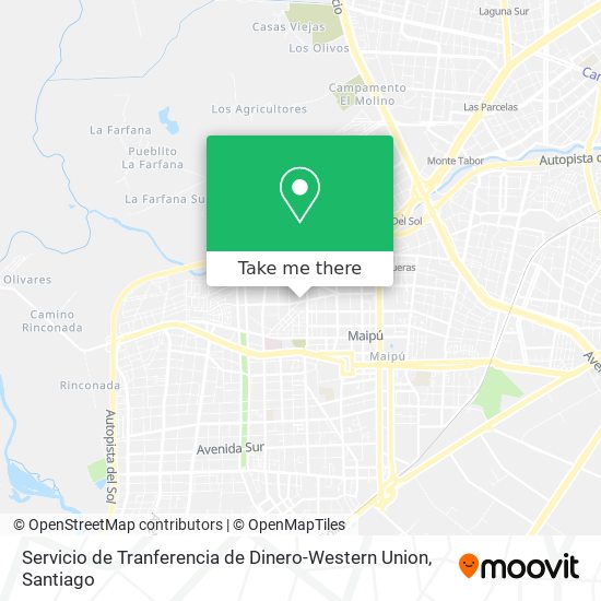 Mapa de Servicio de Tranferencia de Dinero-Western Union