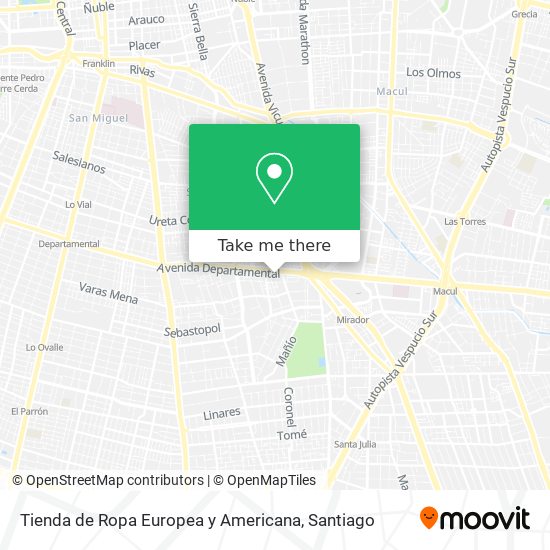 Mapa de Tienda de Ropa Europea y Americana