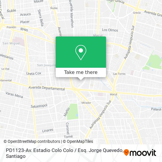 PD1123-Av. Estadio Colo Colo / Esq. Jorge Quevedo map