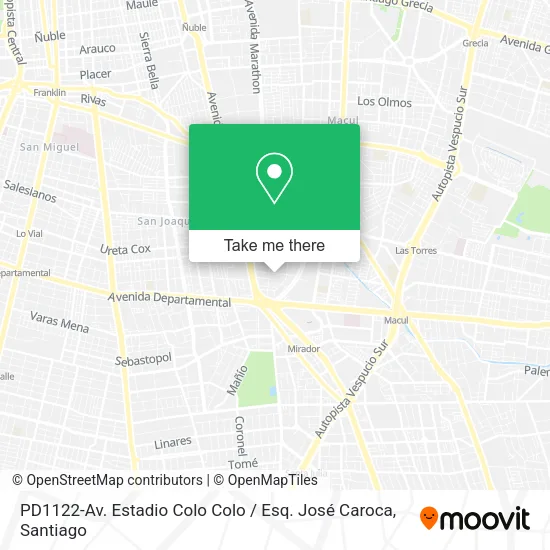 PD1122-Av. Estadio Colo Colo / Esq. José Caroca map