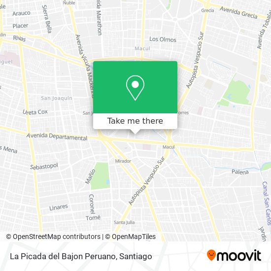Mapa de La Picada del Bajon Peruano
