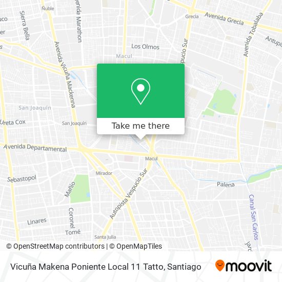 Mapa de Vicuña Makena Poniente Local 11 Tatto