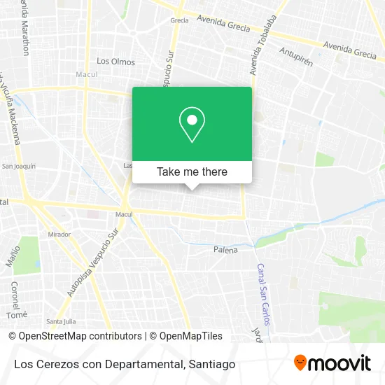 Los Cerezos con Departamental map