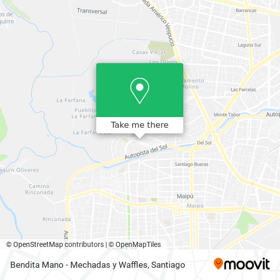 Mapa de Bendita Mano - Mechadas y Waffles