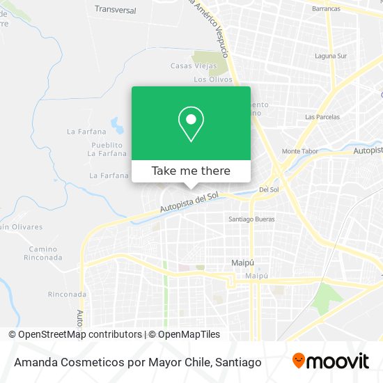 Mapa de Amanda Cosmeticos por Mayor Chile