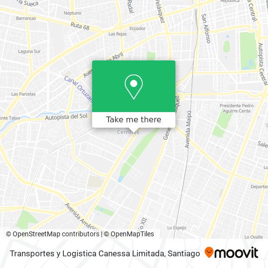 Mapa de Transportes y Logistica Canessa Limitada