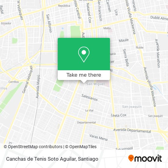 Mapa de Canchas de Tenis Soto Aguilar