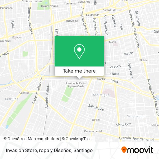 Mapa de Invasión Store, ropa y Diseños