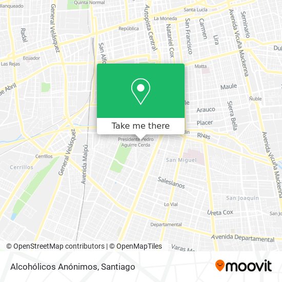 Alcohólicos Anónimos map