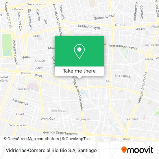 Mapa de Vidrierias-Comercial Bio Bio S.A