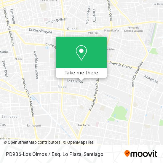 Mapa de PD936-Los Olmos / Esq. Lo Plaza