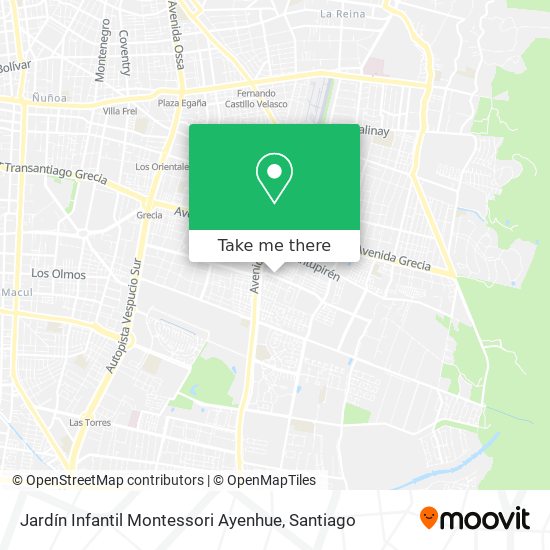 Jardín Infantil Montessori Ayenhue map
