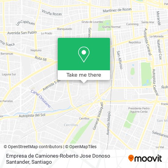 Mapa de Empresa de Camiones-Roberto Jose Donoso Santander