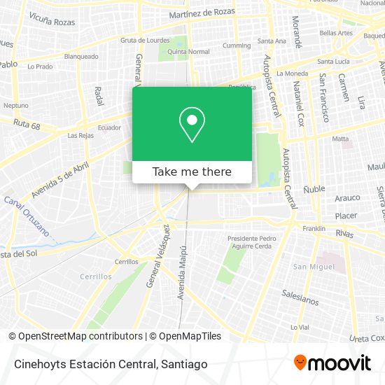 Cinehoyts Estación Central map