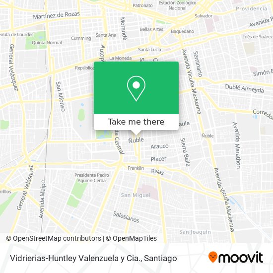 Vidrierias-Huntley Valenzuela y Cia. map