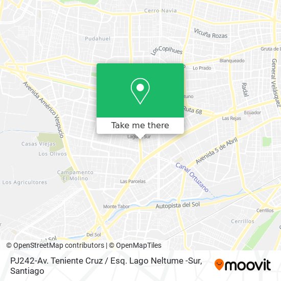 Mapa de PJ242-Av. Teniente Cruz / Esq. Lago Neltume -Sur