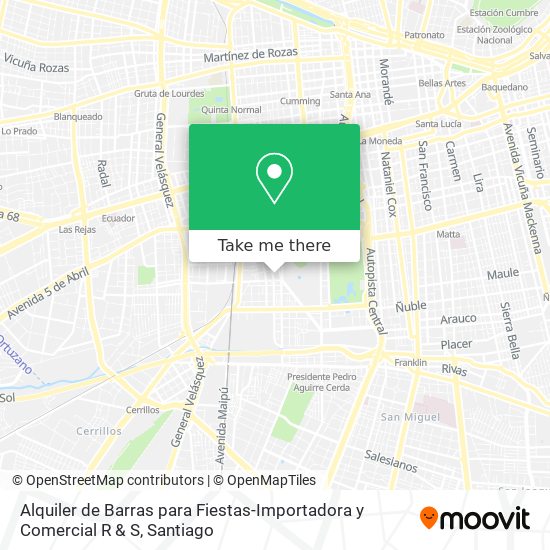 Mapa de Alquiler de Barras para Fiestas-Importadora y Comercial R & S