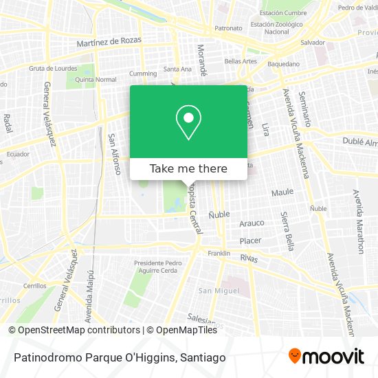 Patinodromo Parque O'Higgins map