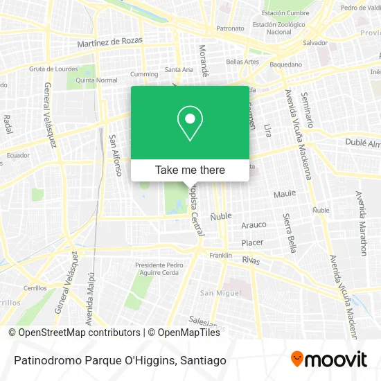 Patinodromo Parque O'Higgins map