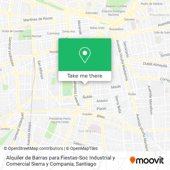 Alquiler de Barras para Fiestas-Soc Industrial y Comercial Sierra y Compania map