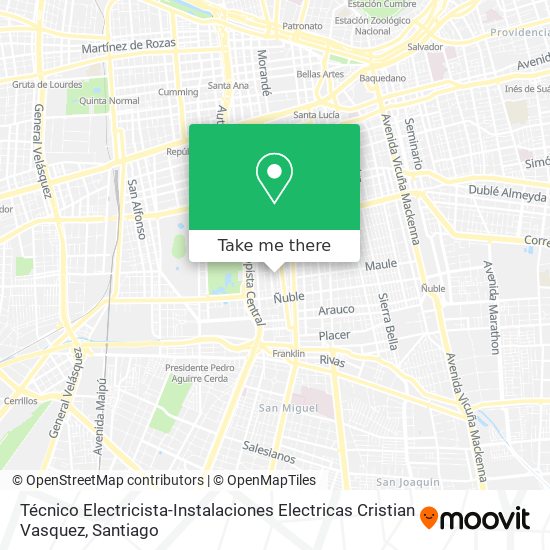 Técnico Electricista-Instalaciones Electricas Cristian Vasquez map