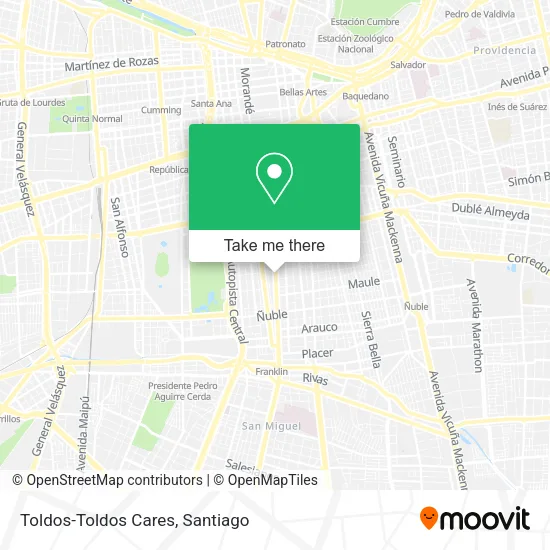 Toldos-Toldos Cares map