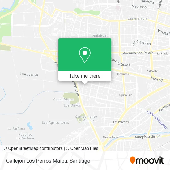 Mapa de Callejon Los Perros Maipu