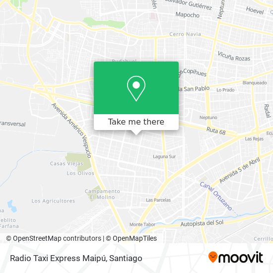 Mapa de Radio Taxi Express Maipú