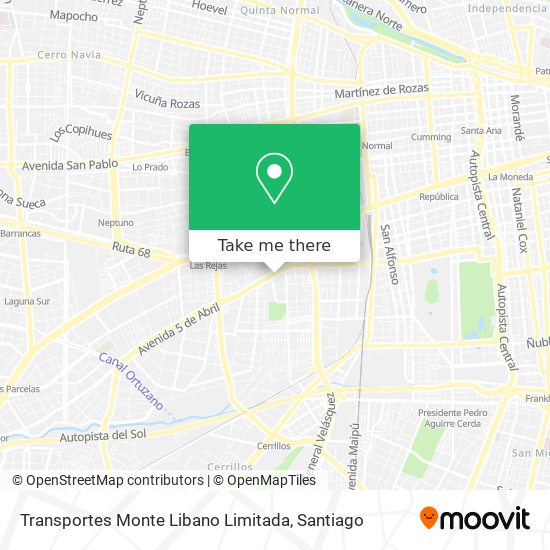 Mapa de Transportes Monte Libano Limitada