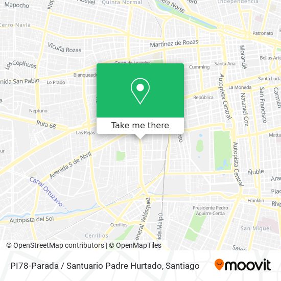 Mapa de PI78-Parada / Santuario Padre Hurtado