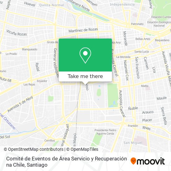 Comité de Eventos de Área Servicio y Recuperación na Chile map