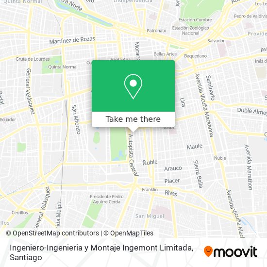 Mapa de Ingeniero-Ingenieria y Montaje Ingemont Limitada
