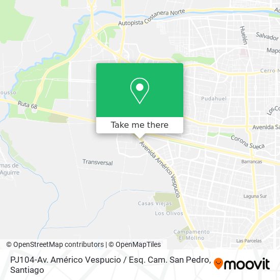 PJ104-Av. Américo Vespucio / Esq. Cam. San Pedro map