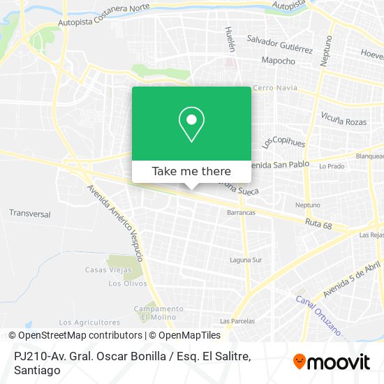 Mapa de PJ210-Av. Gral. Oscar Bonilla / Esq. El Salitre