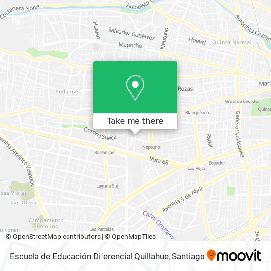 Mapa de Escuela de Educación Diferencial Quillahue
