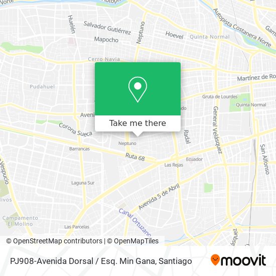 PJ908-Avenida Dorsal / Esq. Min Gana map