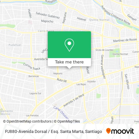PJ880-Avenida Dorsal / Esq. Santa Marta map