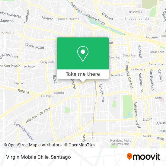 Mapa de Virgin Mobile Chile