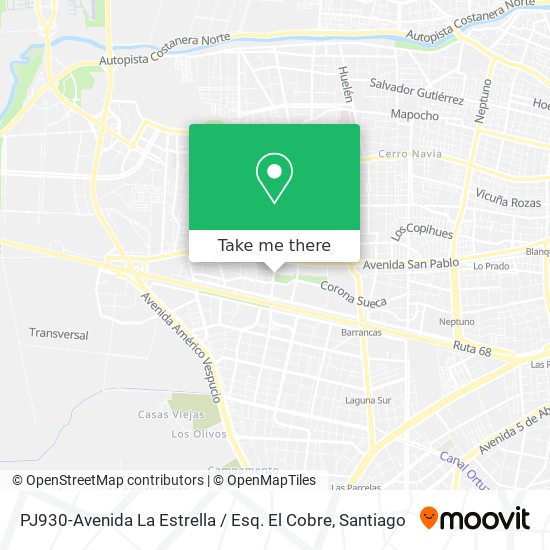 PJ930-Avenida La Estrella / Esq. El Cobre map