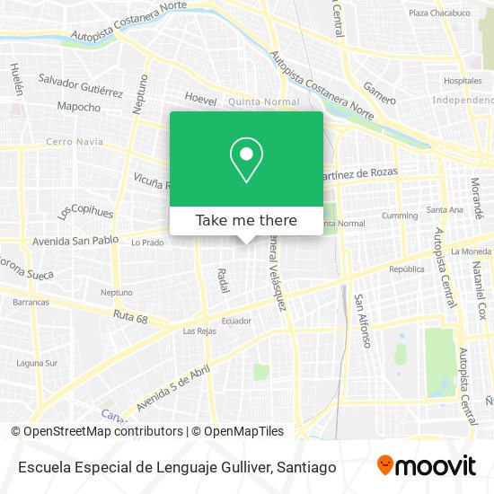 Mapa de Escuela Especial de Lenguaje Gulliver